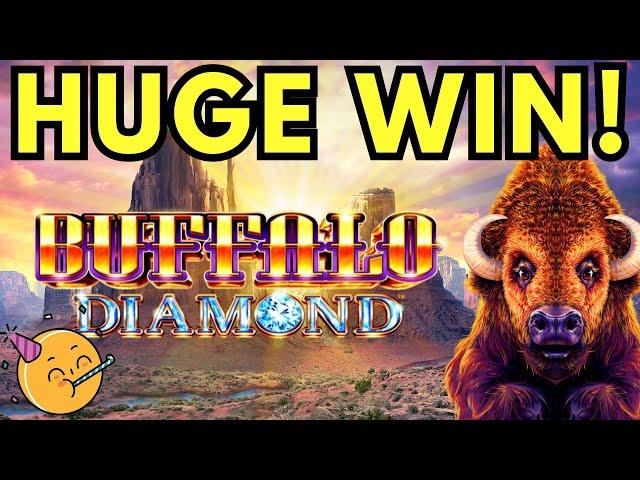 OMG!  WOW!  116 FREE GAMES on BUFFALO DIAMOND SLOT MACHINE FOR A HUGE WIN!