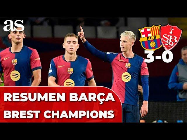 RESUMEN y GOLES del FC BARCELONA 3 - BREST 0 | CHAMPIONS LEAGUE | NARRACIÓN CARRUSEL