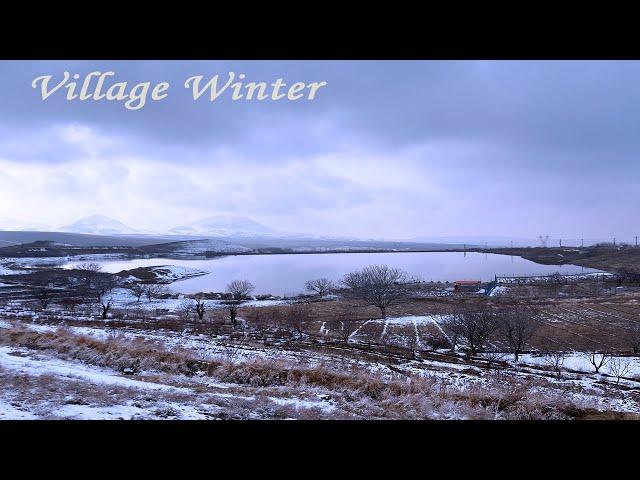Countryside Nature in Winter, Relaxing Sound of River