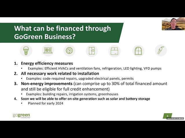 GoGreen Business Energy Financing Program Webinar