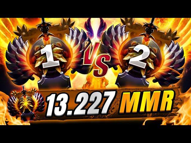 TOP 1 RANK vs TOP 2 RANK - 13.227 HIGHEST AVERAGE MMR - NEW WORLD RECORD IN DOTA 2 HISTORY !!