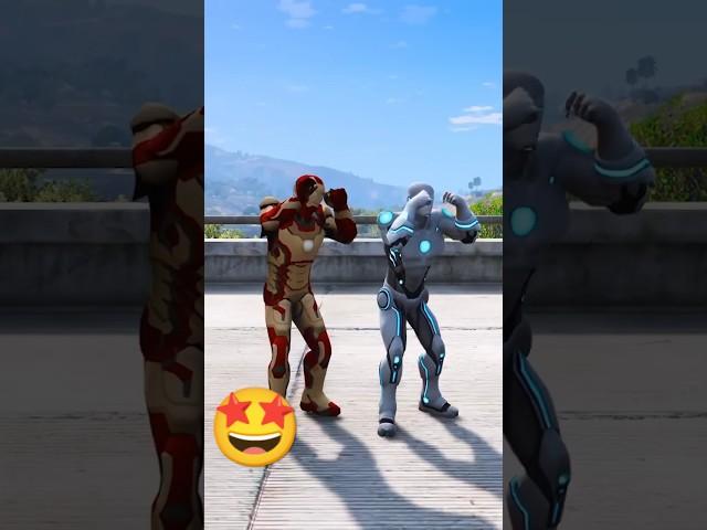 IRONMAN AND ROBOT TEAMS VS SPIDERMAN TEAMS WHO IS POWERFUL TEAMS #gta5 #shorts