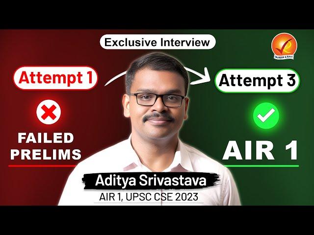 Unveiling the Unknown Success Secrets of AIR 1, IAS Aditya Srivastava | UPSC CSE 2023 Topper!