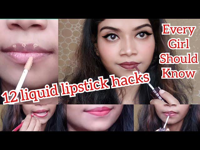 12liquid lipstick hacks||every girl should know ||makeup for love n desire ||