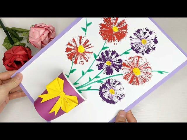 手工贴画 手工DIY 折纸教程 亲子活动 diy教学 幼儿手工教育 拓印画Hand-painted,Handwork,origami tutorial,paper flowers,rubbing