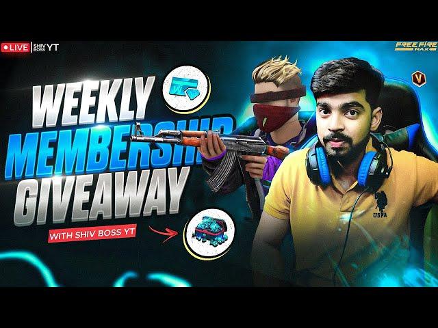 FREE FIRE LIVE CUSTOM GIVEAWAY !! WEEKLY MEMBERSHIP GIVEAWAY !! #shortslive #freefirelive #freefire