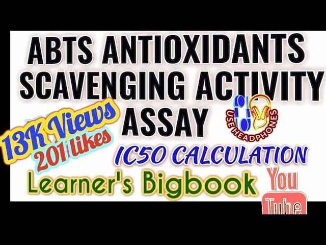 ABTS Anti-Oxidant Scavenging Assay/Test & IC50 Calculation