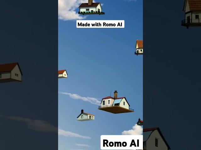 A planet of flying houses  #aianimation #aivideo #ai
