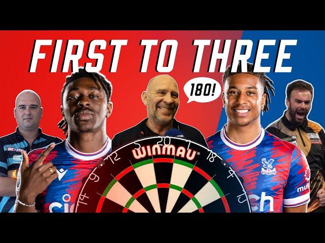 Olise and Eze throw darts with the Pros 