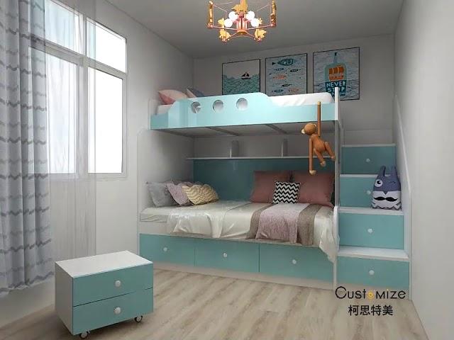 上下床+大儲物空間，細房大變身 香港公屋組合床上下層床訂制傢具訂做雙層傢具香港訂造地台床子母床書櫃趟門儲物櫃傢俱家私傢具 全屋