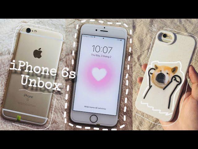 iPhone 6s (gold)  aesthetic unboxing  phone case + set up 