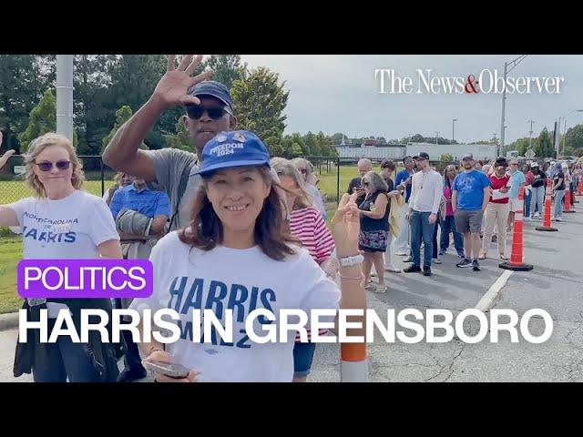 Thousands line up to see Kamala Harris in Greensboro