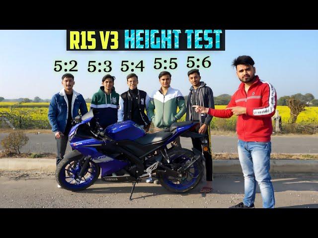 Minimum Height For Yamaha R15 V3 BS6 || Height Test For Yamaha R15 V3 || Yamaha R15 V3