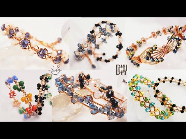 Easy and beautiful bracelet making | 6 bangle from beads and wire