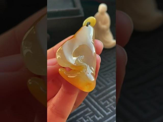 顶级冰黄翡禅意小件#翡翠直播 #翡翠成品 #缅甸翡翠 #jade