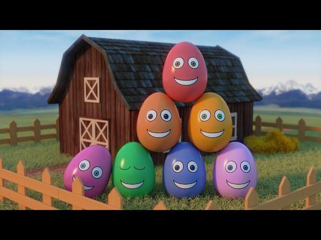 Learning Colors and Numbers Song | Colorful Eggs on the Farm