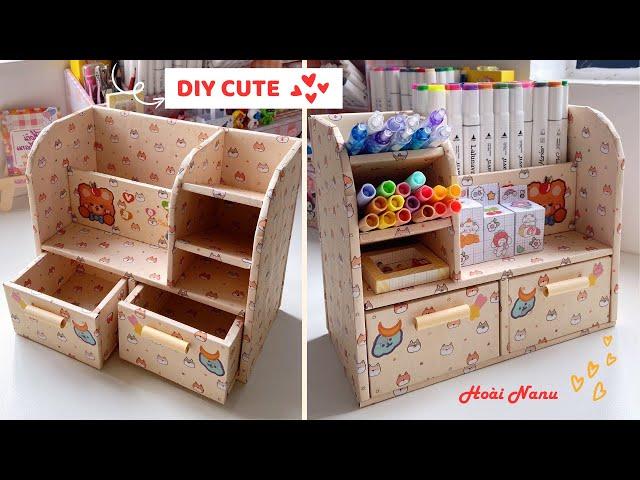 Cardboard craft ideas for decoration / Decor Bàn Học // DIY/CRAFT//Hoài Nanu