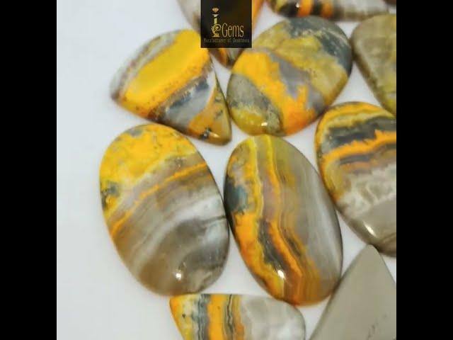 Natural Bumblebee Jasper Cabochon Gemstone, Patterned Bumblebee Jasper gemstone lot.