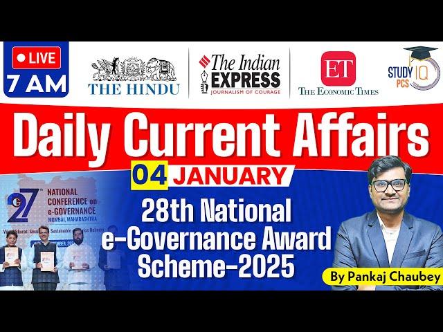 PCS Current Affairs | 4 January 2025 Current Affairs | Today Current Affairs | StudyIQ PCS