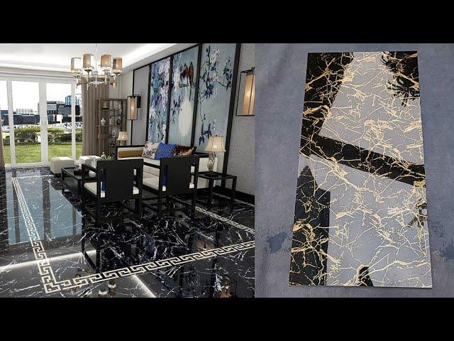 Springletile black and gold marble effect floor tile