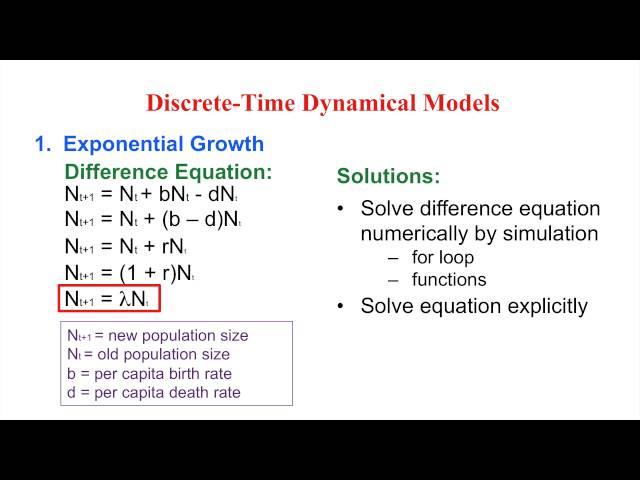 Difference Equations in R Part 1: Representing Basic Population Dynamics
