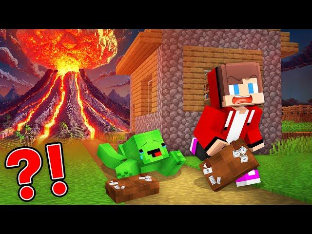 Mikey and JJ Survived The Volcano Eruption Alone in Minecraft (Maizen)