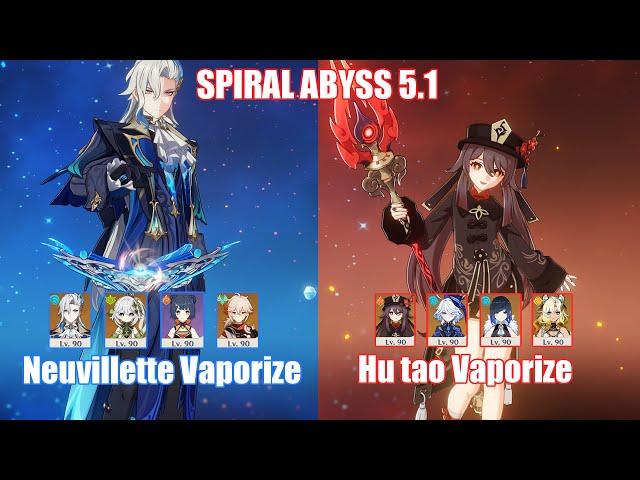 C1 Neuvillette Vaporize & C0 Hu tao Vaporize | Spiral Abyss 5.1 | Genshin Impact