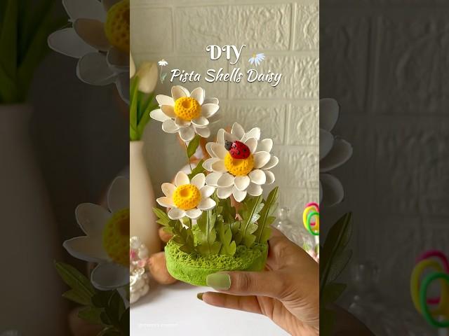 Flower with pista shells #shorts #viralshort #pistashellcrafts #diy #handmade #crafting