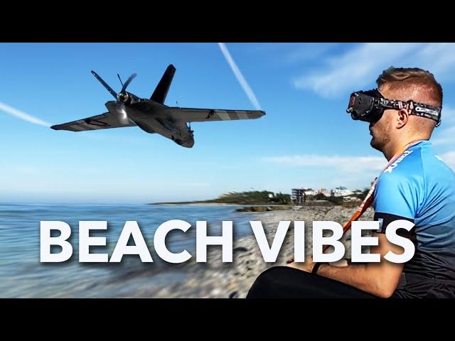 4K FPV fixed wing beach relax | no ads in a middle