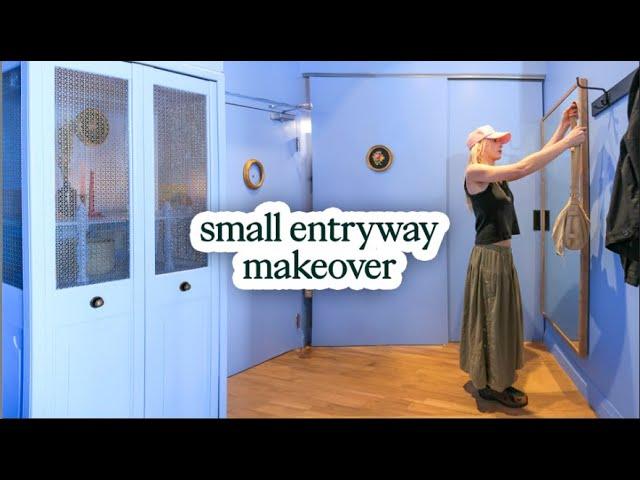 I painted it ALL blue | entryway makeover