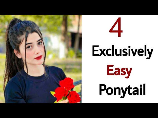 4 exclusive easy ponytail FOR COLLEGE GIRLS - medium or short hair style