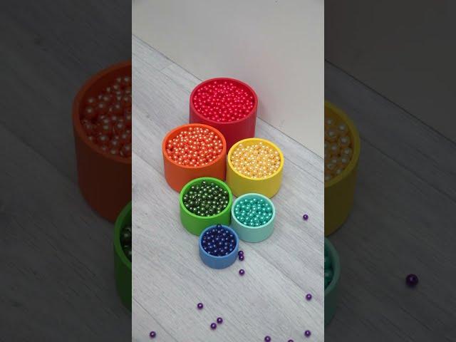 Oddly Satisfying Reverse video Colored Beads and Balls #beads #oddlysatisfying #dominogirl