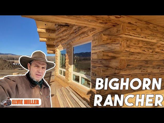 Bighorn Rancher Log Home- Doors/Trim Install, BEAUTIFUL SMOOTH PLANT BASED FINISH, Chinking- Part 6