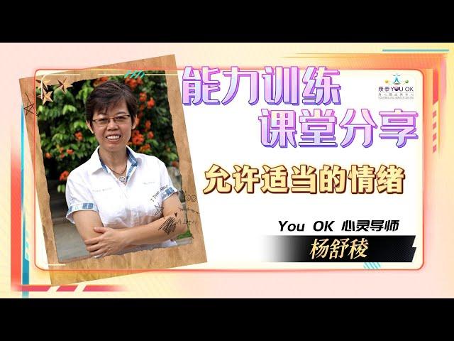 【允许适当的情绪】- 杨舒稜心灵导师 | 【能力训练】课堂分享 第一集