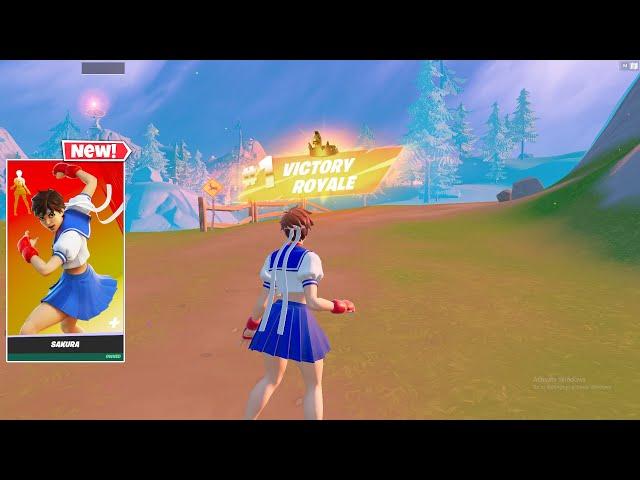 *NEW* SAKURA Skin Gameplay In Fortnite! (NEW STREET FIGHTER SKINS)