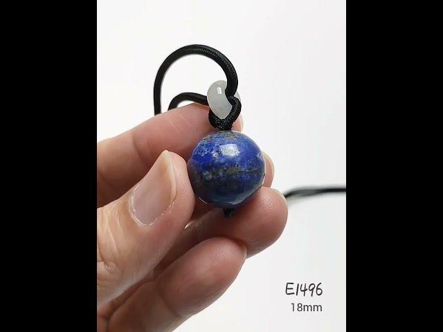 18mm 天然青金石吊坠项链 Natural Lapis Lazuli Pendant Necklace (E1496)