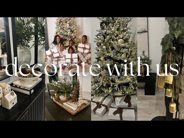 VLOG! Decorate with me & the kids for Christmas | Neutral decor