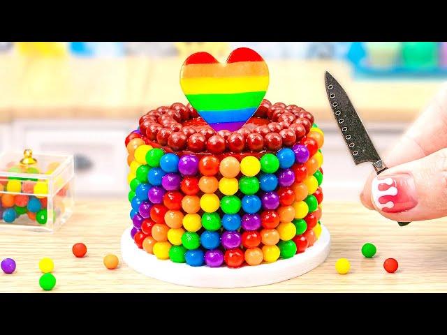 Miniature Cake Decorating ideas with Chocolate  How to Chocolate Rainbow Cake Colorful Decorating