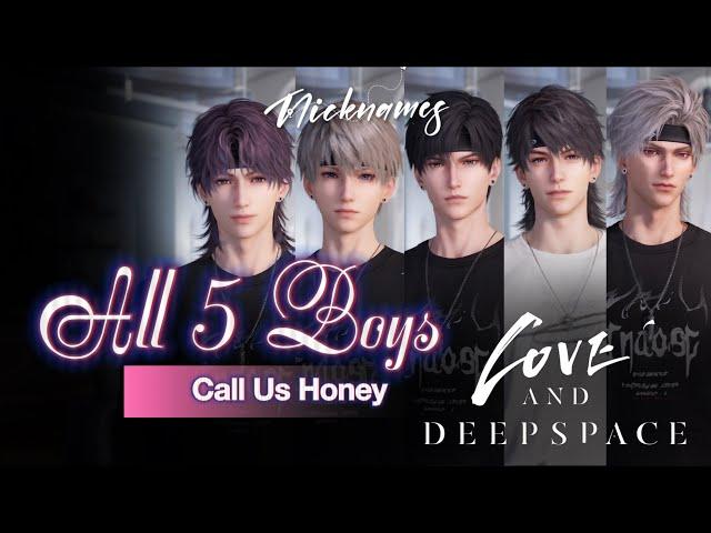 All 5 Boys Call Us Honey | Nicknames | Love and Deepspace