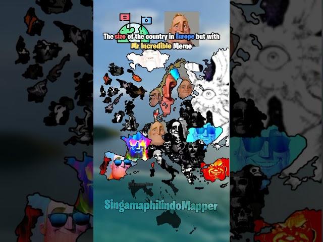 The size of country in Europe but with Mr Incredible Meme #shorts #mapping #map #europe #viral #fyp