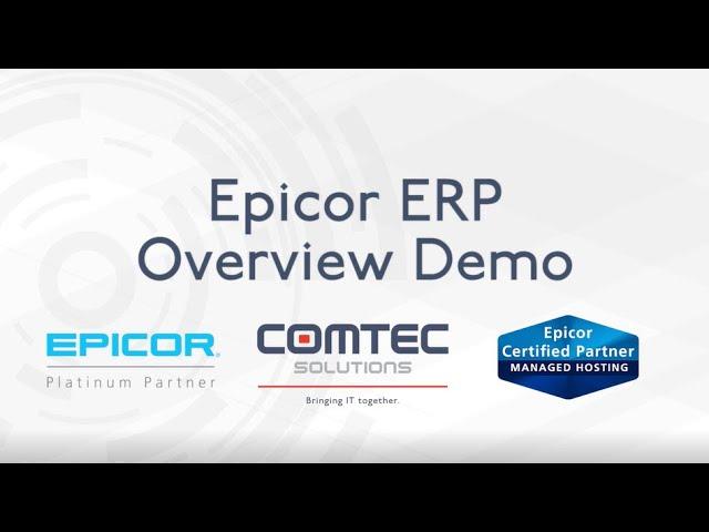 Epicor ERP Software Demo