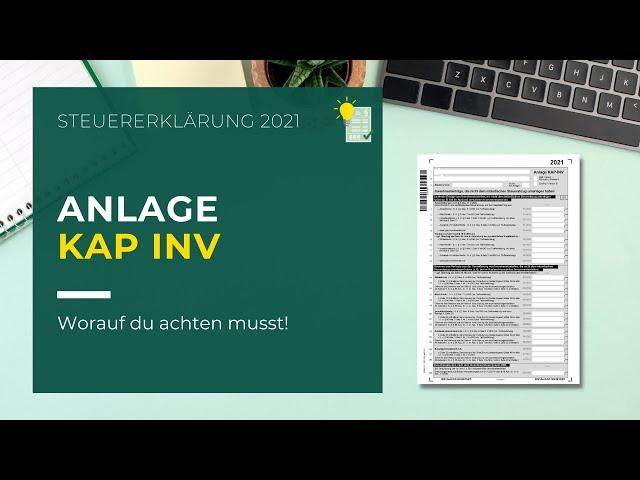 Anlage KAP INV ausfüllen | Steuererklärung 2021