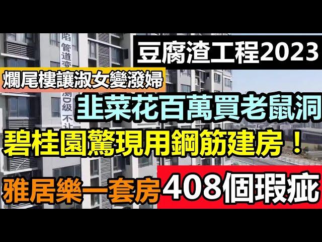 收房第二年柱子全部斷裂成危房，100萬的房子，含淚賺95萬|碧桂園驚現用鋼筋建房！|韭菜花百萬買老鼠洞，淑女當場秒變惡婦|#房子質量#房子#房子驗收#豆腐渣#碧桂園質量#雅居樂質量