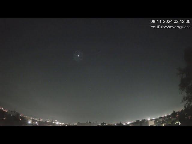 Timelapse Mexico City CDMX - Meteorito o Bólido (vel. real y a 1/5) 8-NOV-24 03:12 hrs. PONIENTE