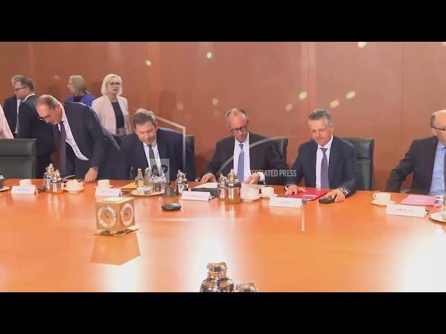 Germany's new Chancellor presides over his first cabinet meeting