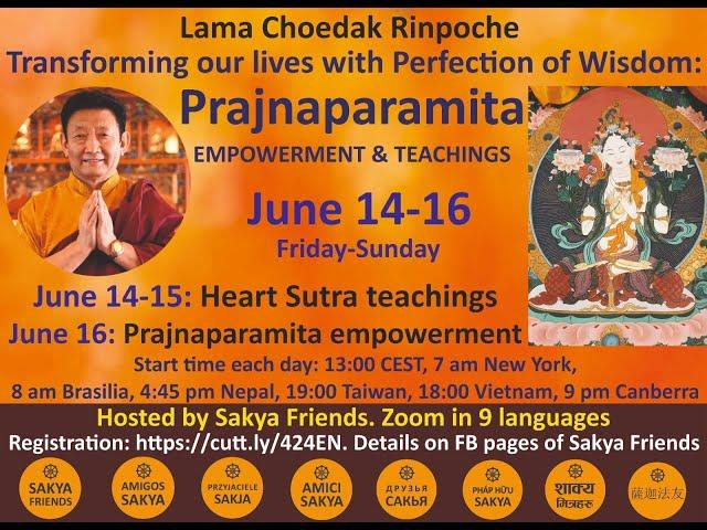 Heart Sutra (Prajnaparamita teaching, part 2) – Lama Choedak Rinpoche. June 15, 2024