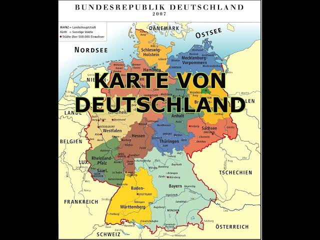 KARTE VON DEUTSCHLAND [ DEUTSCHLANDKARTE MIT FAKTEN ] !