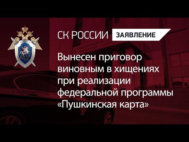 Вынесен приговор виновным в хищениях при реализации федеральной программы «Пушкинская карта»