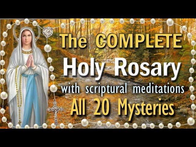 20 Mysteries of the Holy Rosary COMPLETE with Scriptural Meditations &  FALL Country River Scenery