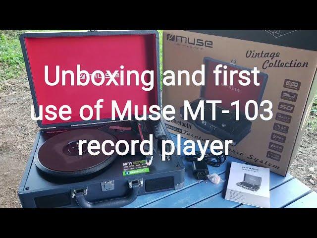 Muse MT-103 record player unboxing and first use.